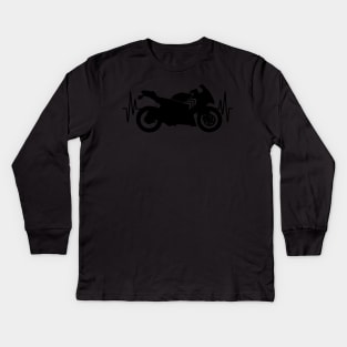 Grandpa Motorcycle Heartbeat T-Shirt Kids Long Sleeve T-Shirt